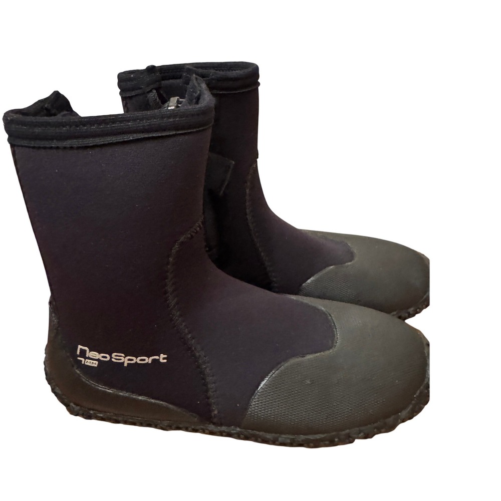 NeoSport Wetsuit Boots 6  Hi Top 7mm Deluxe Neoprene Zippered Scuba Dive Booties